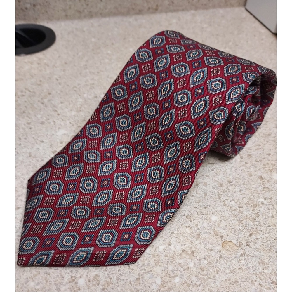 Hawkes & Keynes New Bond St London Paisley Print 100% Silk‎ Neck Tie Vintage